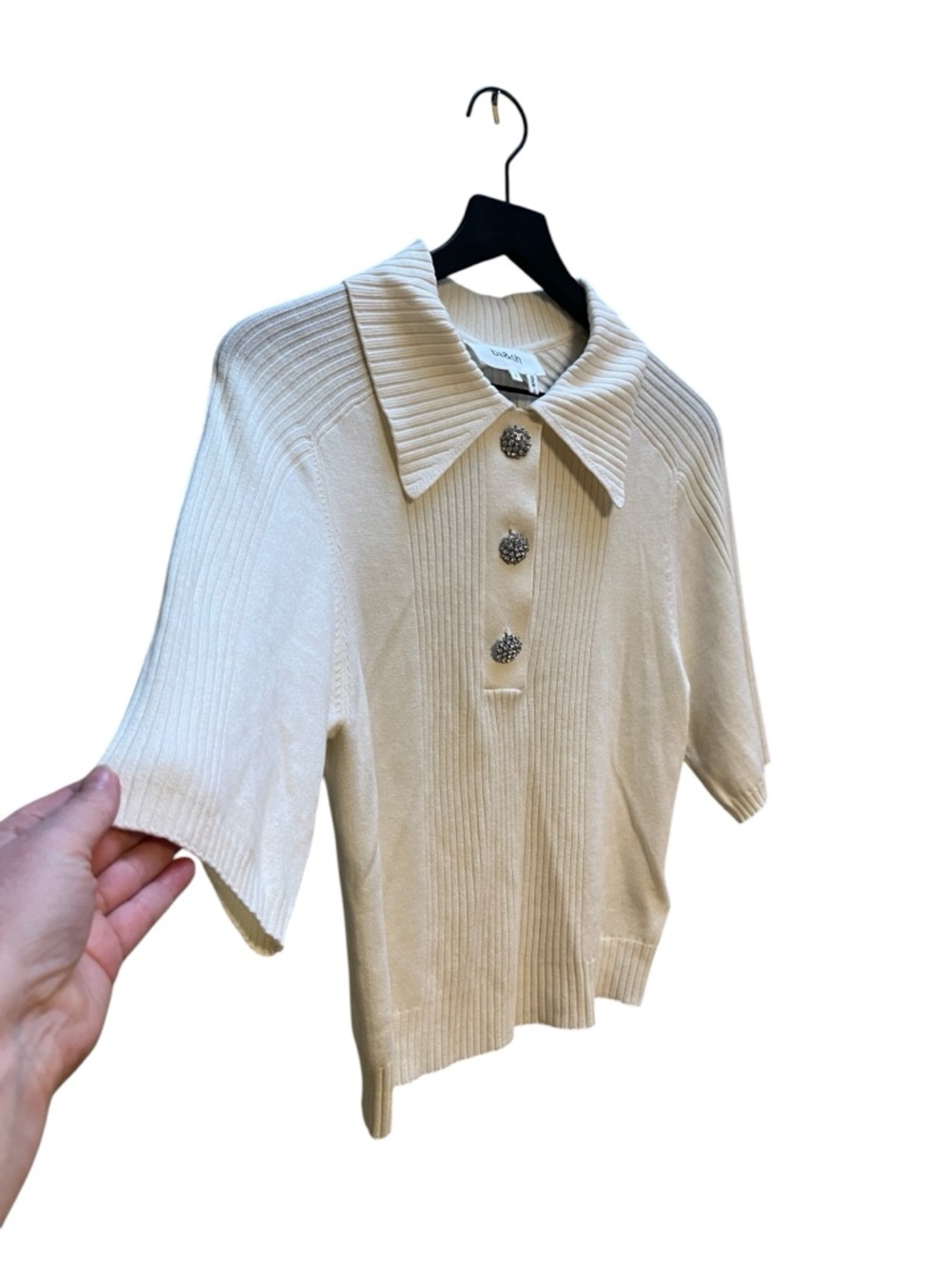 Ba&sh Wool Rhinestone Button Sweater size small - Picture 5 of 13